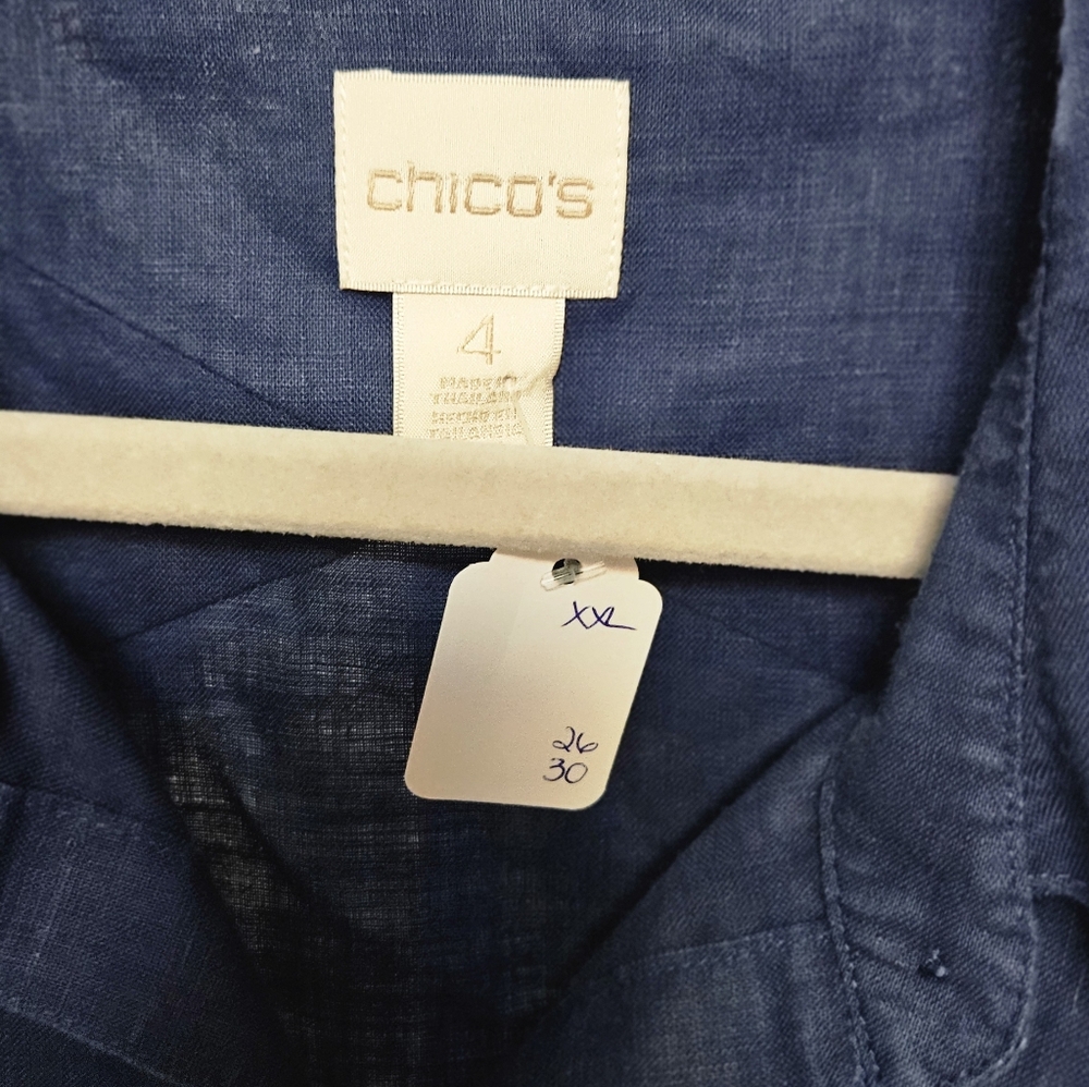 Chico's Blue Button Down Shirt - image 3
